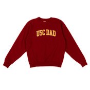 USC Trojans Heritage Cardinal Arch Dad Tackle Twill Crew Sweatshirt